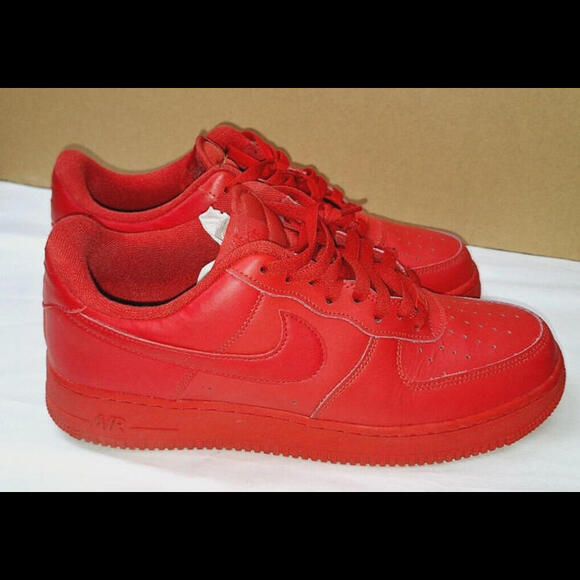 Nike Air Force 1 Low 07 LV8 1 Triple Red Mens 10.5 Sneakers - Picture 4 of 15